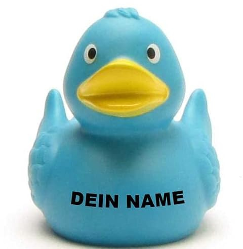 Badeente - personalisierbar - viele Farben L: 7,5 cm (türkis)
