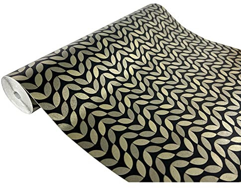 DecoMeister Papel Adhesivo Para Muebles Pared Vinilo Autoadhesivo Para Cocina Encimera Mesa Lámina Decoración Para Hogar Película Para Forrar En Rollo 45 x 100 cm Por Metros Patrón Dorado