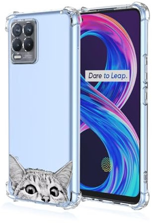Topme Funda para Teléfono para Realme 8 / Realme 8 Pro (6.4 Inches), Funda para Teléfono Móvil con Patrón Pintado Transparente de Silicona Suave de TPU - Flores 5