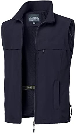 MeiLayM Gilets de Pêche Pour Hommes Gilets Multi Poches Gilets sans Manches Gilets à Séchage Rapide Photographie Camping et Chasse Randonnée Gilet Sans Manches