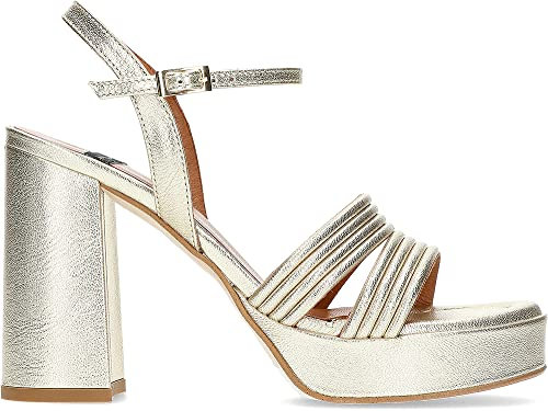 Angel Alarcon Zapatos con TACÓN Amber de la Talla 39 en Color Platino