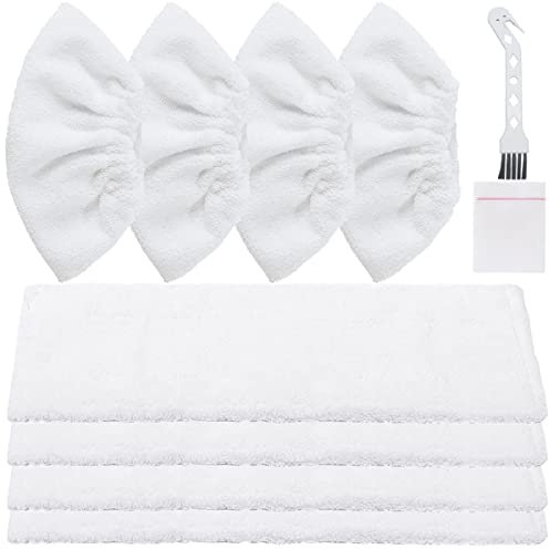 EATBALE Microfibre Cloth Pads for Kärcher Steam Cleaner EasyFix SC2, SC3, SC4, SC5 Steam Cleaners, Washable Microfibre Cloth Cover Pads 4 Floor Nozzles + 4 Hand Nozzles Accessories (8 Pcs)
