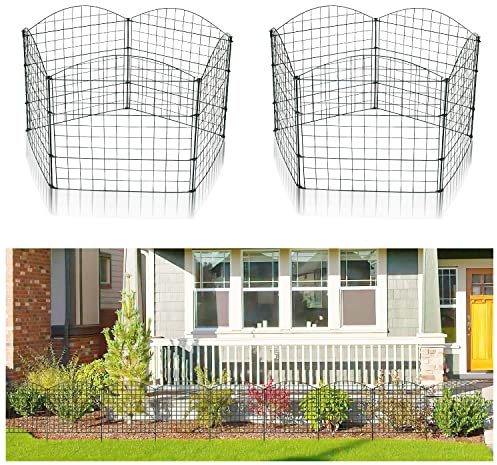 Yakimz Lot de 22 clôtures de jardin, clôtures d'étang, enclos ouverts, clôture en treillis métallique – 10 éléments de clôture, 12 barres de fixation (arche supérieure)