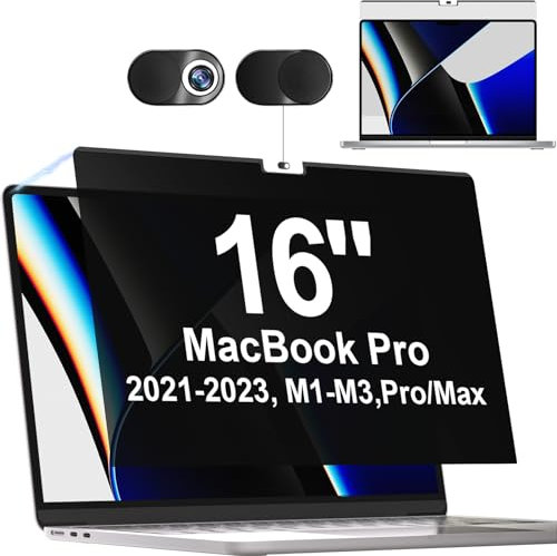 Magnético Filtro de Privacidad Compatible con MacBook Pro 16 Pulgadas (2021-2024, M1-M4), Filtros de Pantalla MacBook Pro 16 Pulgadas, Privacy de Protector Pantalla para MacBook Pro 16 Pulgadas