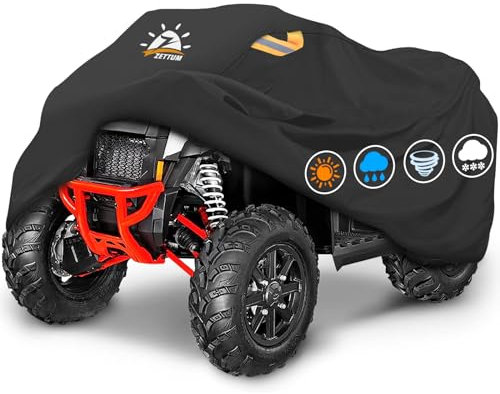 Zettum Bâche de protection pour quad, 223 cm, 600D, en polyuréthane, résistante et imperméable, pour l'extérieur, convient à toutes les saisons, pour Polaris, Honda, Yamaha (223 x 99 x 119 cm)