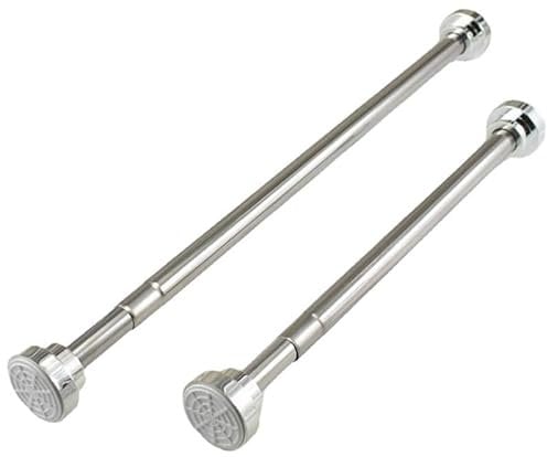 Extendable Shower Curtain Rail 55-85cm,Stainless Steel Shower Curtain Pole Curtain Tension Rod No Drilling Adjustable Shower Rail Telescopic Shower Pole for Bath,Closet,Wardrobe,Kitchen Silver