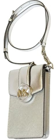 Michael Kors Carmen Small Logo Smartphone Crossbody Bag, silber