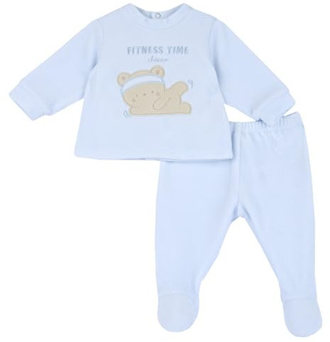 Chicco Coprifasce E Ghettina In Ciniglia, Pigiamino per bambino e neonato Bimbo 0-24, Azzurro (2) - 1M, 0 mesi