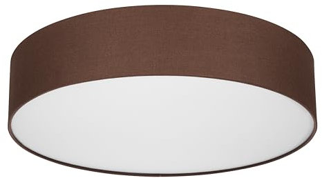 REV Lámpara de techo LED - Lampada da soffitto rotonda, 50 cm, con paralume in tessuto in stile vintage - ideale per camera da letto e soggiorno, marrone
