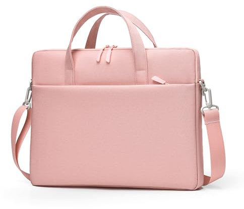 ENEN Laptoptasche 15.6 Zoll, Laptop-Taschen mit Schultergurt, mit Airbag Laptop Tasche Business Büro Arbeit Computertasche, Schlanke Notebook Tasche für Frauen Herren (14 Zoll,Rosa)
