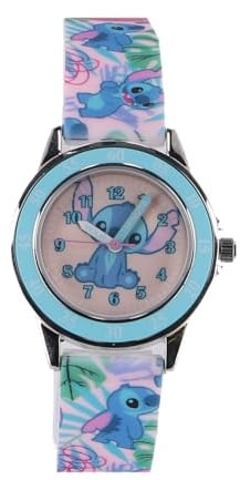 Accutime 867-9011 Analoge Kinderuhr im Stitch Design, Zeitlernuhr mit beschrifteten Zeigern, verstellbares leichtes Acryl-Armband, Grün
