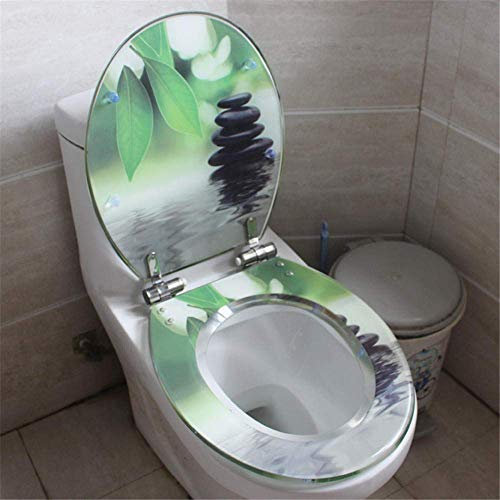 Automatisches Absenken, WC-Sitz aus Kunstharz, WC-Deckel in verschiedenen Motiven, stabile Qualität, einfache Montage-Wellen