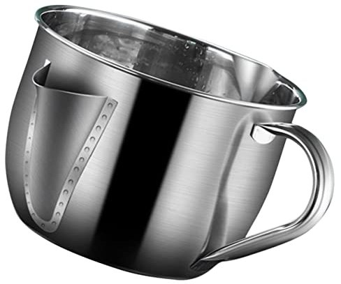 GRADENEVE Filtro De De Acero Inoxidable Para Cocina Separador De Grasa y Contenedor De Sopa Para Filtrar y Almacenar Aceites Mango De Ola