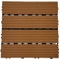 Home Hacks Composite Decking Tiles – WPC Garden Floor Tiles – Set of 11 Interlocking Wood Effect Terrace Tiles Flooring with Click System, Hot Tub Decking Board, 30 x 30cm Deck Tiles (Teak)