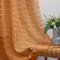 KOUFALL Durchscheinende Vorhänge mit rückseitigen Stangenschlaufen und Pompons, 132 x 244 cm lang, Burnt Orange