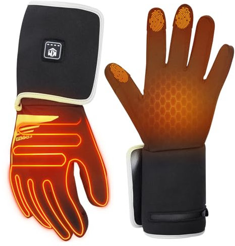 KEMIMOTO Beheizbare Handschuhe für Herren und Damen - Wiederaufladbar, Dünn, Warm, Elektrisch für Fahrrad, Motorrad, Skifahren, Angel, Jagd - Winter Handwärmer