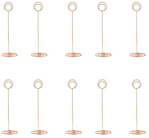 Aoktorkit 10Pcs Rose Gold Table Number Holders,Tall Table Number Stands,Place Card Holder,Memo Photo Holder For Wedding,Party
