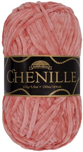 JubileeYarn - Gomitolo di ciniglia pettinato, 100 g/matassa, colore rosa antico, velluto rosa antico, per uncinetto e lavoro a maglia, 1 matassa