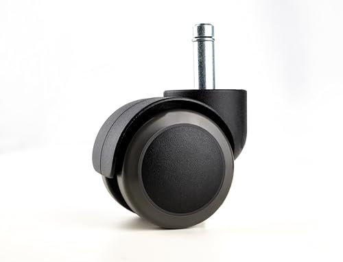 Sedus Stoll Stuhlrollen Ersatzrollen für Bürostuhl Schreibtischstuhl Rollen, Doppellaufrollen für Drehstuhl Zubehör, 5er Set (Hartbodenrollen | 10mm, schwarz)