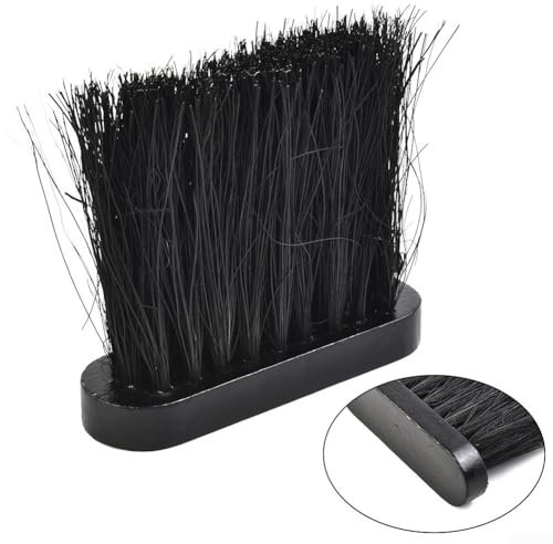 Cepillo de chimenea con mango de madera con cabezal de cepillo redondo, esencial para el hogar de fuego y el cuidado de la chimenea, material de madera oblongo, ideal para limpiar cenizas y desechos