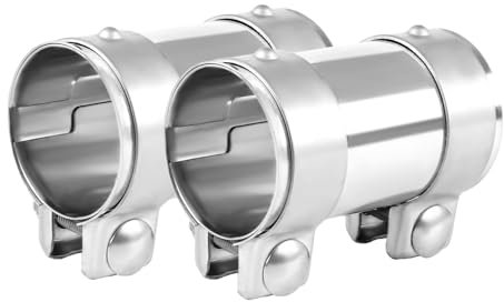 DOCAS Ø 56 mm x 95 mm longueur Collier inoxydable d'échappement de Universal,Collier de Serrage Double pour Raccords de Pot D'échappement(2 pièces)