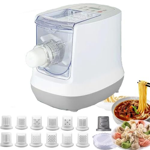 Cplsntaeam Electric Pasta Maker, 260W Automatic Noodle Press Machine,Kneading and Making Noodles Machine, for Spaghetti/Noodles/Dumpling Skin,13 Molds,for Novices