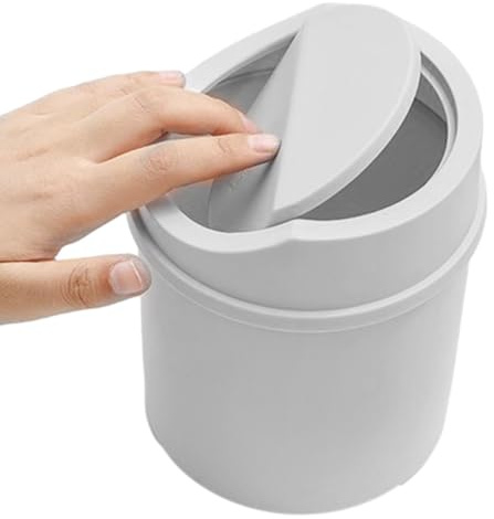 Yonuaret Tischmülleimer Mit Deckel, Desktop Mülleimer, Klein, Grau, 2.74 Liter, PP-Material, Für Schreibtisch, Badezimmer, Küche