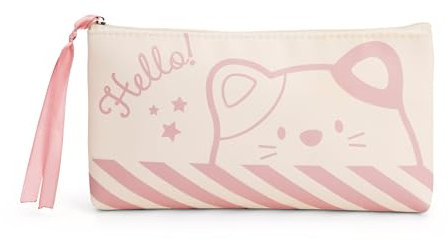 NICI Mäppchen mymochi Hello! 21,5x12x2cm - beige - Federmäppchen für Mädchen und Frauen, Schultäschchen, Büro- oder Kosmetikmäppchen | 61816
