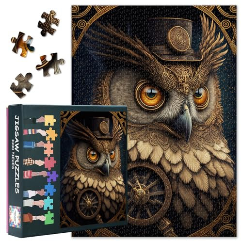 1000 Piece Puzzle for Adults, Owl Jigsaw Puzzles, Animal Jigsaw Puzzles 1000 Pieces for Family, Adult Funny Puzzle for Adults, Finished Size is 27.5 x 19.7 Inch