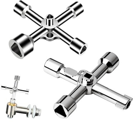 2 Items Triangular Key Wheelie Bin Universal Triangle Key for Barrier Posts, 5 Sizes, Triangle Key Multifunctional, Barrier Key for Electricity, Water, Gas, Trains, Cabinets & Elevators