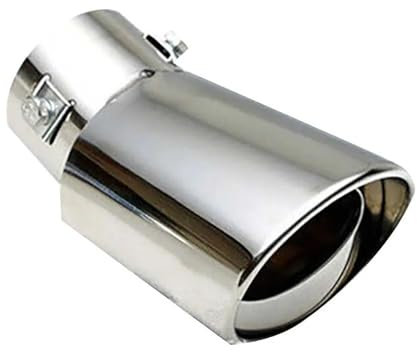 DZSYANJIASM Auspuffrohr Universal-Auto-Auspuffblende rund Edelstahl für VW für GTI für CC für Golf 7 für Golf 6 für MK6 Echappement Voiture Silencieux(Bend)