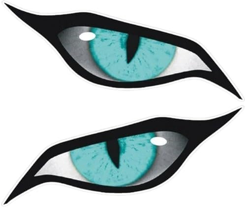 HiyyFloy Persönlichkeit Evil Eye Autoaufkleber 2 Stück Motorradhelmaufkleber Augenform Rückspiegelaufkleber Wasserdichter Motorradhelmaufkleber