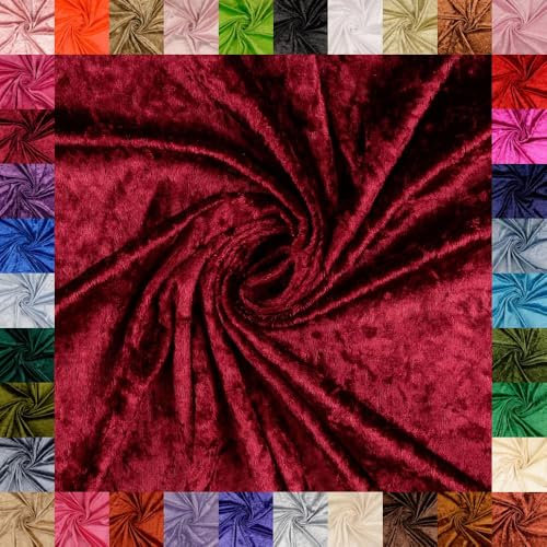 fingsi Mats Pannesamt Stoff – Coupon – edler glänzender Stretch Stoff – 145 cm breit – Dekostoff – Kostüme – Bühne – Vorhänge – Bekleidung – Möbel (20. Bordeaux 1,0m)