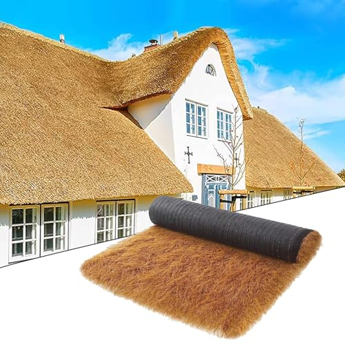 DWZL Highly Realistic Synthetic Thatch Panels! Easy Install Artificial Straw Roof For Thatched Roof Tiki Hut, Gazebo, And Garden Decor Maintenance Free(Size:1m*20m)