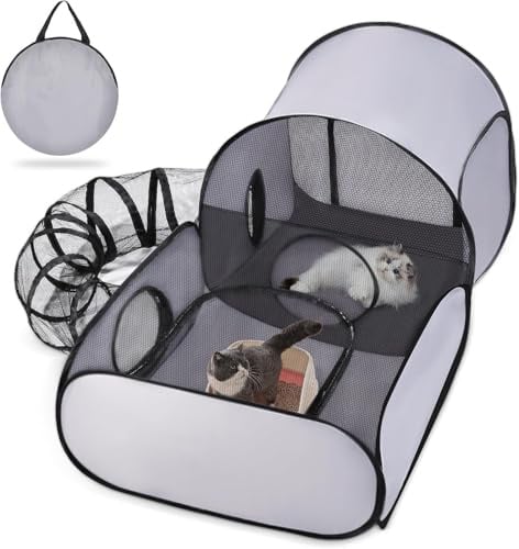 Foldable Portable Pet Playpen with Tunnel for Small Animals Large