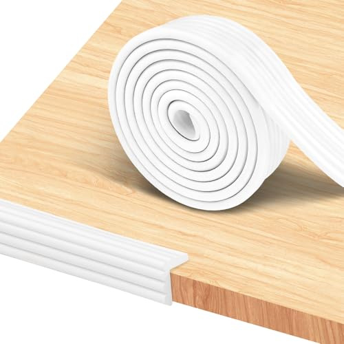 Kantenschutz 5M selbstklebend Schaumstoff, extrabreit weiß | Weich und Elastisch, Schützt Familie vor Stößen, aus NBR-Material, Flexibel Zuschneidbar für Verschieden Möbel Tisch