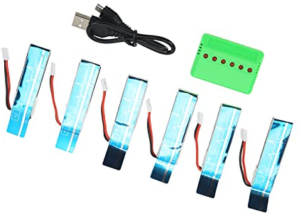 KIMISS Batterie d'hélicoptère RC 3,7 V avec Chargeur pour XK K110S - Alimentation au Lithium 520 MAh pour Une Durée Plus Longue