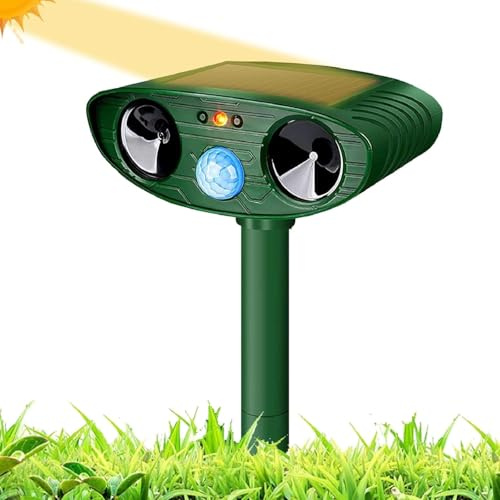 Katzenschreck Ultraschall, Solar Tiervertreiber Katzenabwehr, Ultraschall Abwehrmittel Hundeschreck Marderschreck mit Bewegungsmelder für Katzen, Hunde, Mäuse, Vögel, Marder