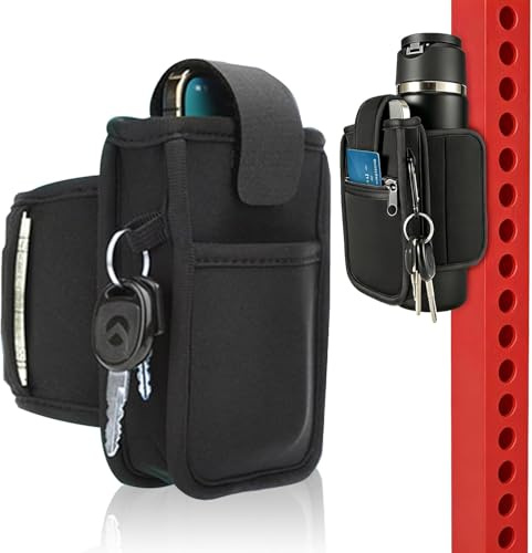 Tarqite Magnetic Water Bottle Sleeve Pouch, Water Bottle Carrier with Phone Compartments for Travel Work Sports, Gym Accessories Organizer for Travel Work Sports