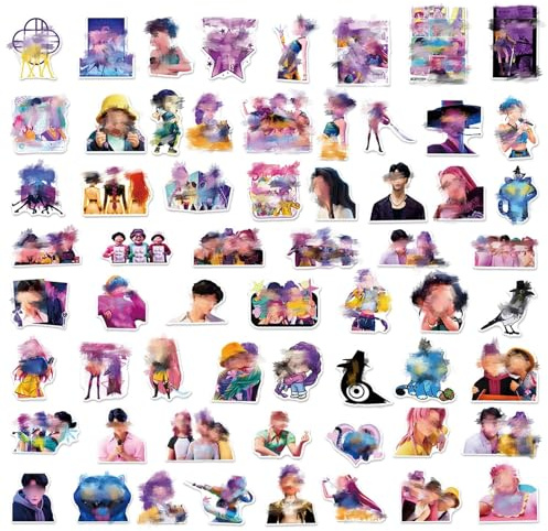 60Pcs Cartoon Stickers, Kids Skateboard Sticker, Colorful Waterproof Vinyl Decal Graffiti Stickers for Water Bottles Laptop Bicycle Skateboard Luggage
