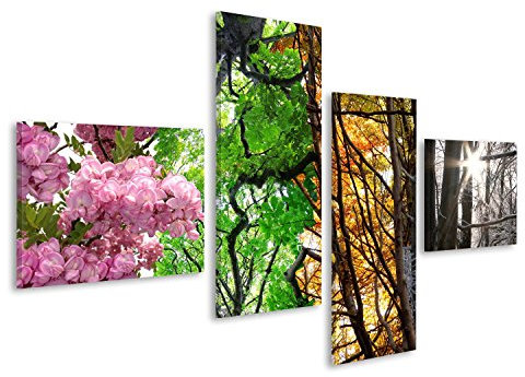 islandburner Bild Bilder auf Leinwand Vier Jahreszeiten Wandbild, Poster, Leinwandbild KDW