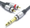 VITALCO Cable 2X RCA a Jack 6,3 TRS 5m Audio Adaptador Y Divisor Jack estéreo a Doble Macho RCA