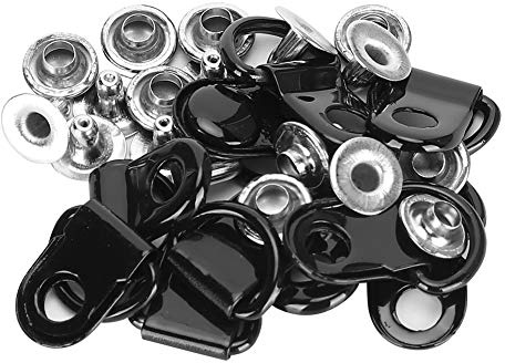 Fdit 100 Set 9x14mm schwarze Schnürsenkelschnallen, D-Ring Ösenschnalle für Trekkingschuh DIY Ledertasche Niet