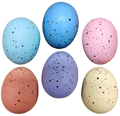 TOYANDONA 6st Simulations-Ei-Modell Hölzerne Nesteier Osterhasen-Eier Holzeier Selber Machen Ostereier- Osterkörbchenfüller Schaum Einheimische Eier Dekorative Eier Kind