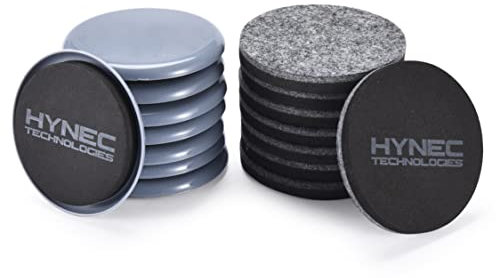 Hynec Tech Furniture Pads Floor Protectors - Heavy Duty Furniture Sliders, Floor Covering Protection - Protects Carpet and Hardwood - 8 Sliders and 8 Protectors - Set of of 16