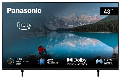 Panasonic TX-43MX800B, 43 Inch 4K Ultra HD LED Smart 2023 TV, High Dynamic Range (HDR), Dolby Atmos & Dolby Vision, Fire TV, Prime Video, Alexa, Netflix, Black