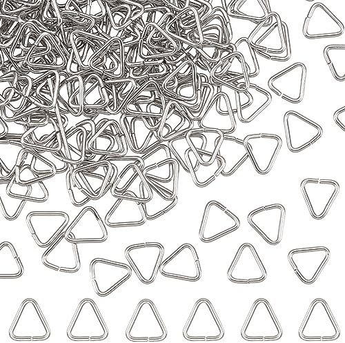 SUNNYCLUE 1 Box 500 Stück Dreieck Biegeringe 304 Edelstahl Biegeringe Quetschbügel Schmuckverbinder Dreieckige Offene Biegeringe Für Schmuckherstellung Zubehör DIY Ohrringe Armbänder Halsketten Baste