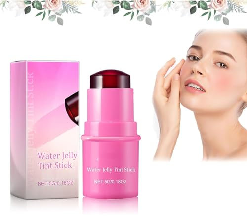 Jelly Blush Stick, Milk Jelly Tint, Water Jelly Tint Stick, Sheer Lip & Cheek Stain, Buildable Watercolor Finish, Long Lasting Jelly Texture Moisturising,for Women (Rose Pink, One Size)