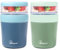 Bugucat -Tazza per muesli, yogurt to go, 150 ml + 500 ml, a prova di perdite, contenitore per il pranzo con cucchiaio, per frutta o insalata, da viaggio, adatta per porridge, 2 pezzi, blu e verde