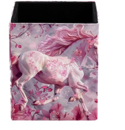 Anna Cowper Pot à crayons, pot à crayons en forme de cheval et fleurs, porte-pinceaux de maquillage, organisateur de bureau, trousse de rangement pour l'école, la maison, le bureau